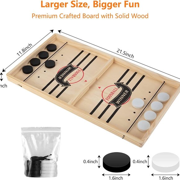 Other - Large Sling Puck Game, Foosball Winner Board Game, Wooden Hockey Table Game, Fas